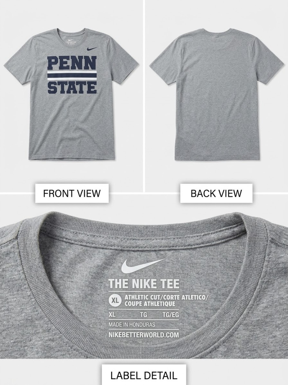 Nike Gray Penn State Graphic Short-Sleeve Tee